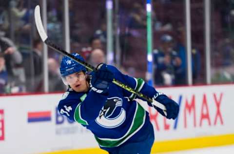 Ethan Bear, Vancouver Canucks (Mandatory Credit: Bob Frid-USA TODAY Sports)