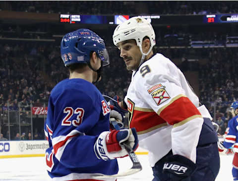 Adam Fox of the New York Rangers . (Photo by Bruce Bennett/Getty Images)