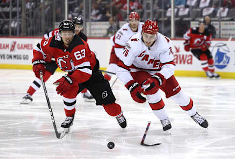 Jesper Bratt #63 of the New Jersey Devils. (Photo by Elsa/Getty Images)