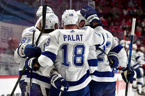 Nikita Kucherov #86 of the Tampa Bay Lightning. (Photo by Minas Panagiotakis/Getty Images)