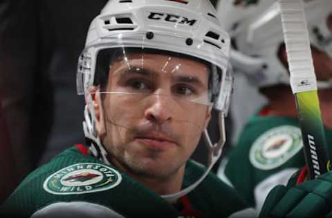 NEWARK, NEW JERSEY – NOVEMBER 26: Zach Parise #11 of the Minnesota Wild plays against the New Jersey Devils at the Prudential Center on November 26, 2019, in Newark, New Jersey. (Photo by Bruce Bennett/Getty Images)