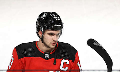 Nico Hischier #13 of the New Jersey Devils. (Photo by Elsa/Getty Images)