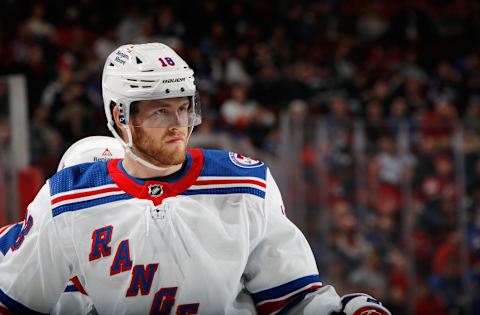 NEWARK, NEW JERSEY – APRIL 05: Andrew Copp #18 of the New York Rangers skates against the New Jersey Devils at the Prudential Center on April 05, 2022 in Newark, New Jersey. (Photo by Bruce Bennett/Getty Images)