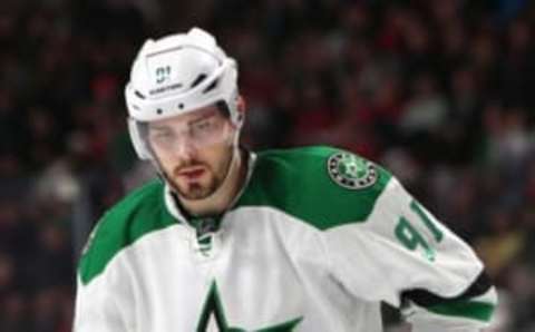 Mar 8, 2016; Montreal, Quebec, CAN; Dallas Stars center Tyler Seguin (91) during a third period face-off against the Montreal Canadiens at Bell Centre. Mandatory Credit: Jean-Yves Ahern-USA TODAY Sports