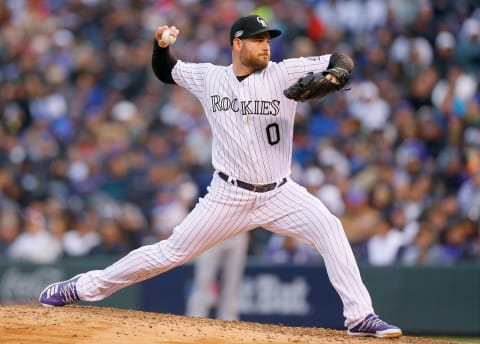 DENVER, CO – OCTOBER 07: Adam Otttavino #0 of the Colorado Rockies pitches in the seventh inning of Game Three of the National League Division Series against the Milwaukee Brewers at Coors Field on October 7, 2018 in Denver, Colorado. (Photo by Justin Edmonds/Getty Images)