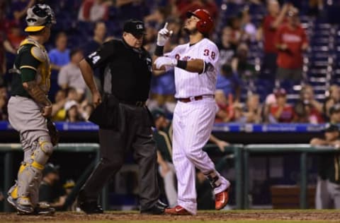 Alfaro Is Pushing the Phils To Choose Between Rupp or Knapp as the Backup Catcher. Photo by Corey Perrine/Getty Images.