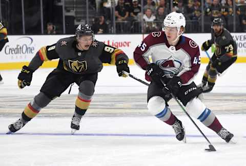 Bowen Byram #45 of the Colorado Avalanche. (Photo by Ethan Miller/Getty Images)