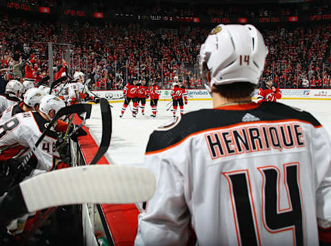 Adam Henrique #14 of the Anaheim Ducks (Photo by Bruce Bennett/Getty Images)