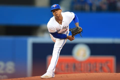 TORONTO, ON- Toronto Blue Jays starter Marcus Stroman struggles to find strike zone against the Boston Red Sox. August 08, 2018. (Rene Johnston/Toronto Star via Getty Images)