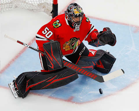 Chicago Blackhawks goaltender Corey Crawford (50): (Perry Nelson-USA TODAY Sports)