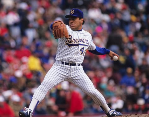 Teddy Higuera, star pitcher of the 1987 Brewers. (Photo by Ronald C. Modra/Getty Images)