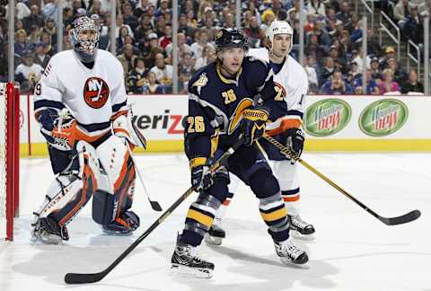 Thomas Vanek #26 of the Buffalo Sabres (Photo by Rick Stewart/Getty Images)