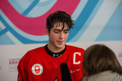 LAUSANNE, SWITZERLAND – JANUARY 22: #11 Matthew Savoie. (Photo by RvS.Media/Monika Majer/Getty Images)