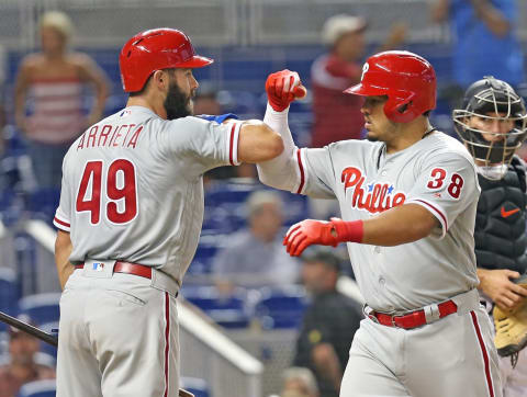 Alfaro is showing the power the Phillies have been waiting for. Charles Trainor Jr./Miami Herald/TNS via Getty Images.