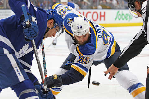 Ryan O’Reilly #90 of the St. Louis Blues. (Photo by Claus Andersen/Getty Images)