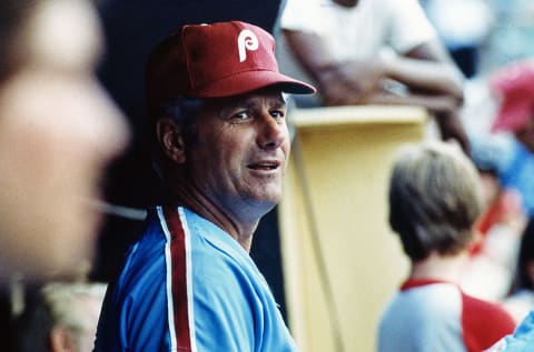 Green, the voice of the Phillies in the dugout, pushed them over the finish line. Photo by Owen C. Shaw/Getty Images.