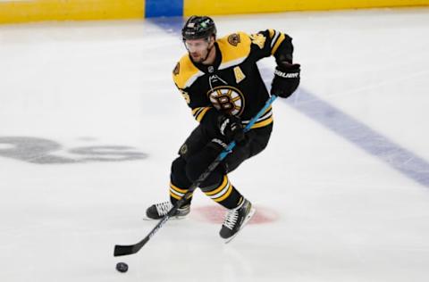 Mar 3, 2021; Boston, Massachusetts, USA; Boston Bruins center David Krejci (46) during the second period against the Washington Capitals at TD Garden. Mandatory Credit: Winslow Townson-USA TODAY Sports