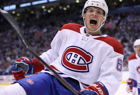 Oct 3, 2018; Toronto, Ontario, CAN; Montreal Canadiens Artturi Lehkonen. Mandatory Credit: Tom Szczerbowski-USA TODAY Sports