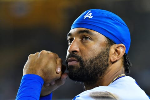 LOS ANGELES, CA – MAY 09: Los Angeles Dodgers outfielder Matt Kemp (27) looks on during an MLB game between the Arizona Diamondbacks and the Los Angeles Dodgers on May 9, 2018 at Dodger Stadium in Los Angeles, CA. (Photo by Brian Rothmuller/Icon Sportswire via Getty Images)