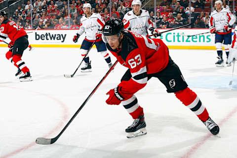 Jesper Bratt #63 of the New Jersey Devils. (Photo by Bruce Bennett/Getty Images)