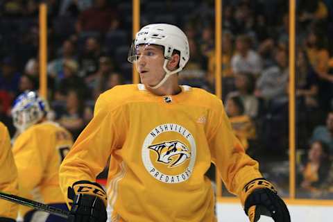 Nashville Predators left wing Tanner Jeannot (84) (Photo by Danny Murphy/Icon Sportswire via Getty Images)