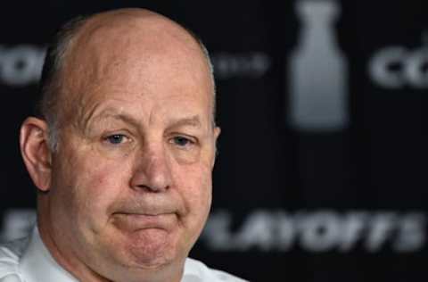 MONTREAL, QC – APRIL 14: Head coach of the Montreal Canadiens Claude Julien speaks to the media prior to Game Two of the Eastern Conference First Round during the 2017 NHL Stanley Cup Playoffs against the New York Rangers at the Bell Centre on April 14, 2017 in Montreal, Quebec, Canada. (Photo by Minas Panagiotakis/Getty Images)