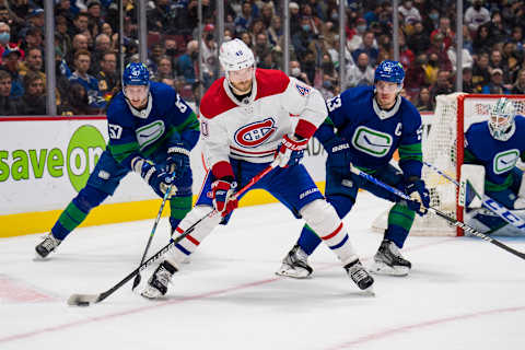 Mar 9, 2022; Vancouver, British Columbia, CAN; Montreal Canadiens forward Joel Armia. Mandatory Credit: Bob Frid-USA TODAY Sports