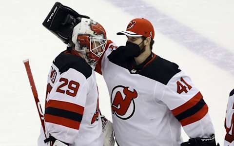 New Jersey Devils goaltender Mackenzie Blackwood (29): (Charles LeClaire-USA TODAY Sports)