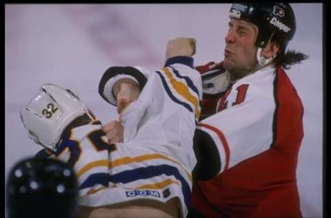 Rob Ray, Buffalo Sabres and Dave Brown, Philadelphia Flyers