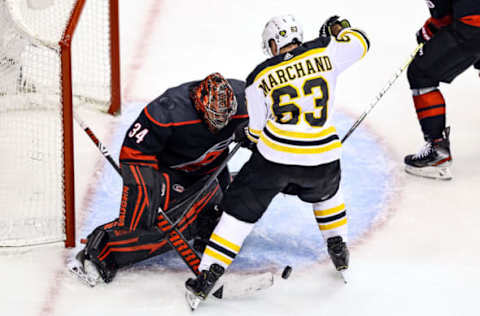 Petr Mrazek #34 of the Carolina Hurricanes (Photo by Elsa/Getty Images)