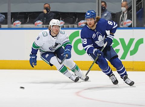 Brock Boeser #6 of the Vancouver Canucks. (Photo by Claus Andersen/Getty Images)