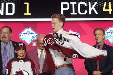 VANCOUVER, BRITISH COLUMBIA – JUNE 21: Bowen Byram reacts after being selected fourth overall by the Colorado Avalanche during the first round of the 2019 NHL Draft at Rogers Arena on June 21, 2019 in Vancouver, Canada. (Photo by Bruce Bennett/Getty Images)