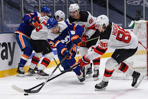 New Jersey Devils center Jack Hughes (86): (Dennis Schneidler-USA TODAY Sports)