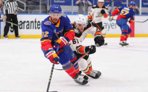 Justin Faulk #72 of the St. Louis Blues (Photo by Dilip Vishwanat/Getty Images)