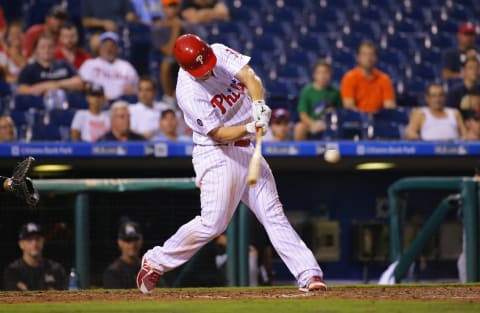 This summer, Joseph will be a potent weapon off the Phillies’ bench. Photo by H. Martin/Getty Images.