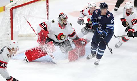 Filip Gustavsson #32 of the Ottawa Senators (Photo by Jason Halstead/Getty Images)