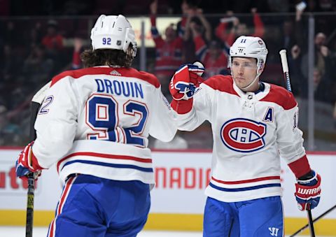 MONTREAL, QC – FEBRUARY 5: Brendan Gallagher #11 and Jonathan Drouin #92 (Photo by Francois Lacasse/NHLI via Getty Images)