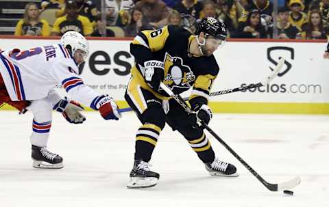 May 9, 2022; Pittsburgh, Pennsylvania, USA; Jason Zucker. Mandatory Credit: Charles LeClaire-USA TODAY Sports