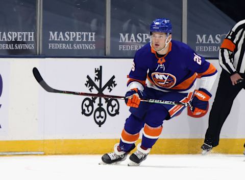 Oliver Wahlstrom #26 of the New York Islanders.(Photo by Bruce Bennett/Getty Images)