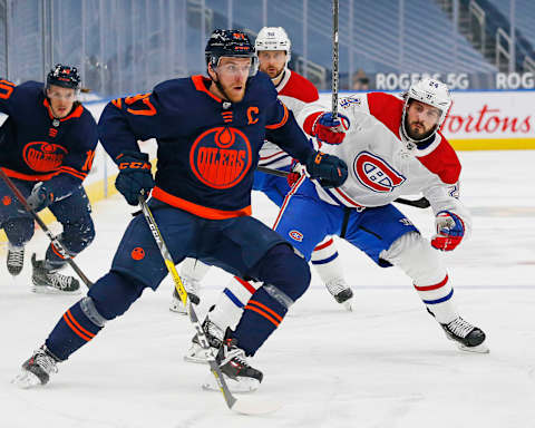 Connor McDavid #97, Phillip Danault #24, Edmonton Oilers Mandatory Credit: Perry Nelson-USA TODAY Sports