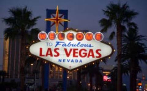 Oct 13, 2015; Las Vegas, NV, USA; General view of the Welcome to Fabulous Las Vegas sign at Las Vegas Blvd on the Las Vegas strip before the NBA preseason game between the Sacramento Kings and the Los Angeles Lakers. Mandatory Credit: Kirby Lee-USA TODAY Sports