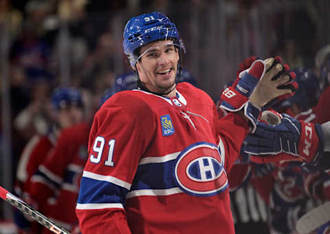 Oct 12, 2022; Montreal, Quebec, CAN; Montreal Canadiens forward Sean Monahan. Mandatory Credit: Eric Bolte-USA TODAY Sports