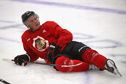 Jonathan Toews #19 of the Chicago Blackhawks. (Photo by Jonathan Daniel/Getty Images)