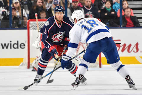 COLUMBUS, OH – NOVEMBER 29: Seth Jones #3 of the Columbus Blue Jackets skates against the Tampa Bay Lightning on November 29, 2016 at Nationwide Arena in Columbus, Ohio. (Photo by Jamie Sabau/NHLI via Getty Images)