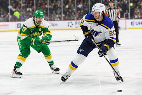 St. Louis Blues left wing Brandon Saad (20)Mandatory Credit: Matt Krohn-USA TODAY Sports