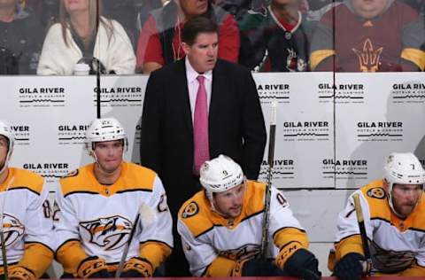 GLENDALE, AZ – NOVEMBER 15: Nashville Predators, Peter Laviolette (Photo by Christian Petersen/Getty Images)