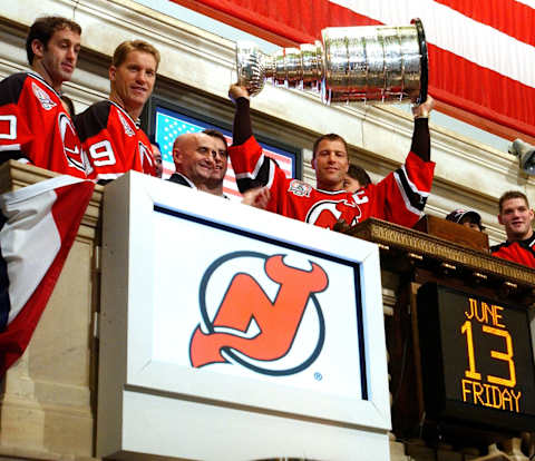 Scott Stevens of the New Jersey Devil. (Photo by Stephen Chernin/Getty Images)