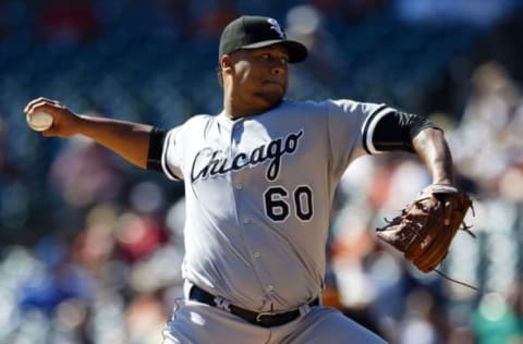 Sep 23, 2015; Detroit, MI, USA; Chicago White Sox pitcher Frankie Moontas (60) pitches against the Detroit Tigers at Comerica Park. Mandatory Credit: Rick Osentoski-USA TODAY Sports