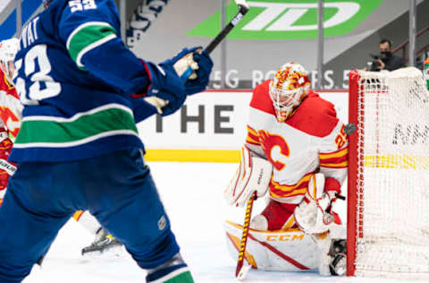 Jacob Markstrom #25, Calgary Flames, Vancouver Canucks (Photo by Rich Lam/Getty Images)