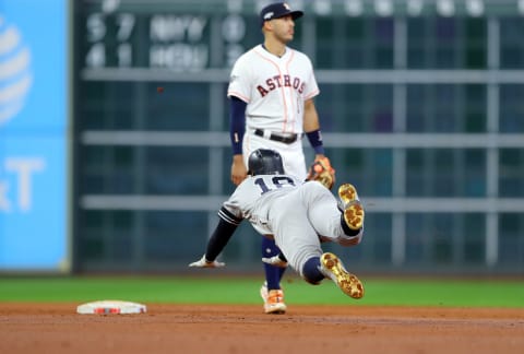 Will the Phillies turn to Gregorius and move him or Segura to the hot corner? Photo by Alex Trautwig/MLB Photos via Getty Images.